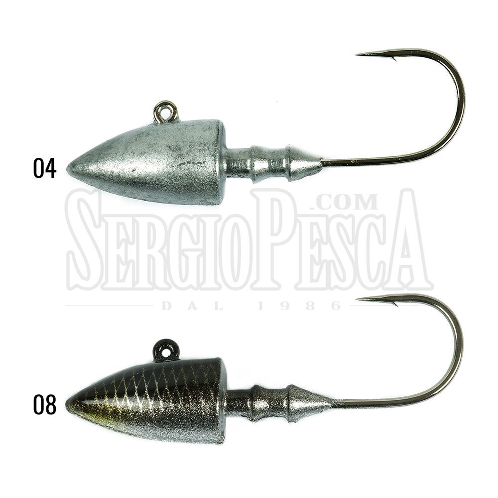 Tête Plombée Madness Bakuree Head 8g - Hameçon N°1/0 - Coloris Sardine - Pour Pêche Sportive