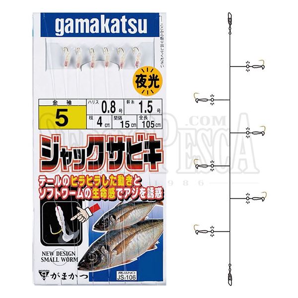 Hayabusa D115-15 One-Touch Sabiki Size 6 Us 6Hooks Fish Skin - Walmart