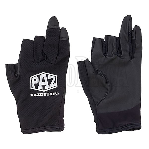 Drumming Gloves 3-Fingerless Design - Black Leather Padded