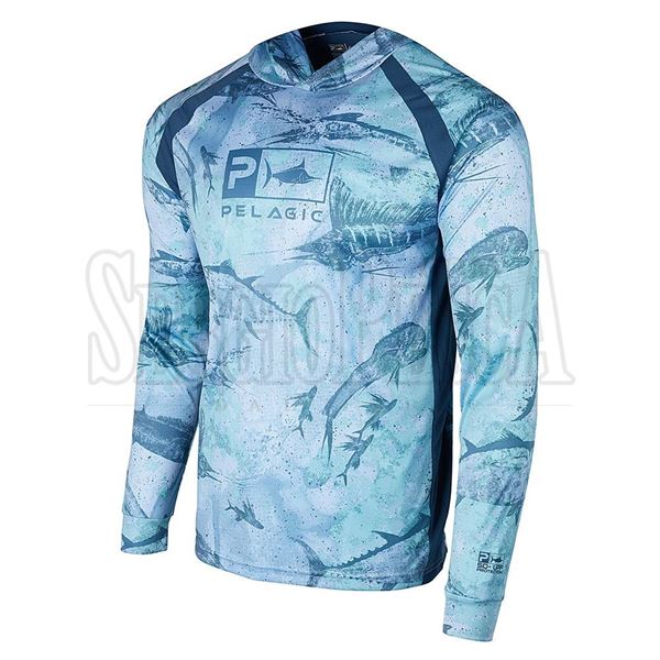 Picture of Vaportek Gyotaku Hooded Fishing Shirt